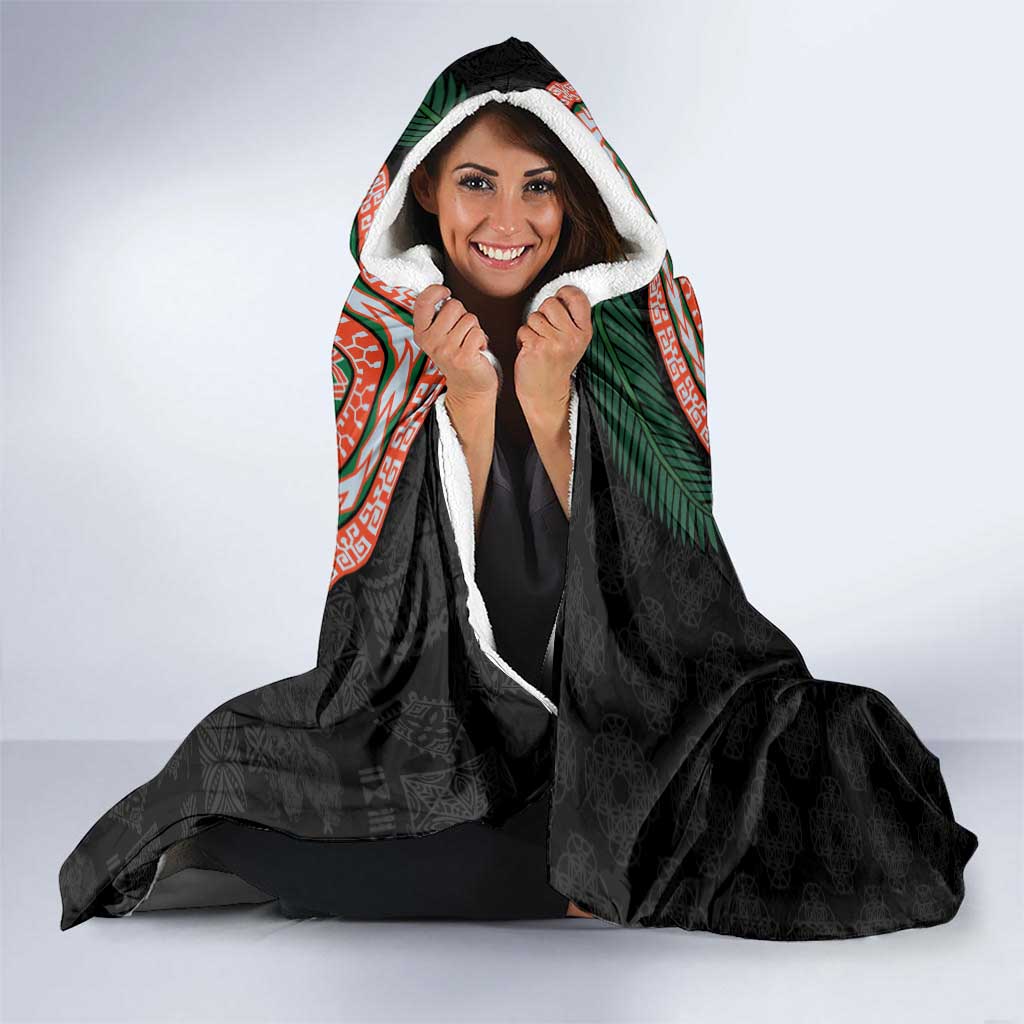 Penama Tribal Tattoo with Namele Leaves Hooded Blanket LT03 - Polynesian Pride