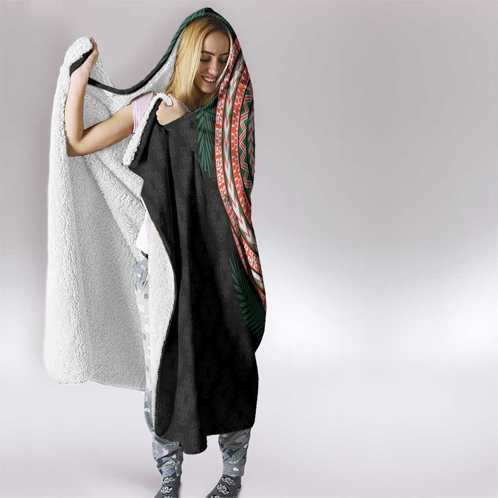 Penama Tribal Tattoo with Namele Leaves Hooded Blanket LT03 - Polynesian Pride