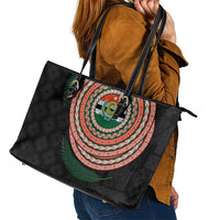 Penama Tribal Tattoo with Namele Leaves Leather Tote Bag LT03 - Polynesian Pride