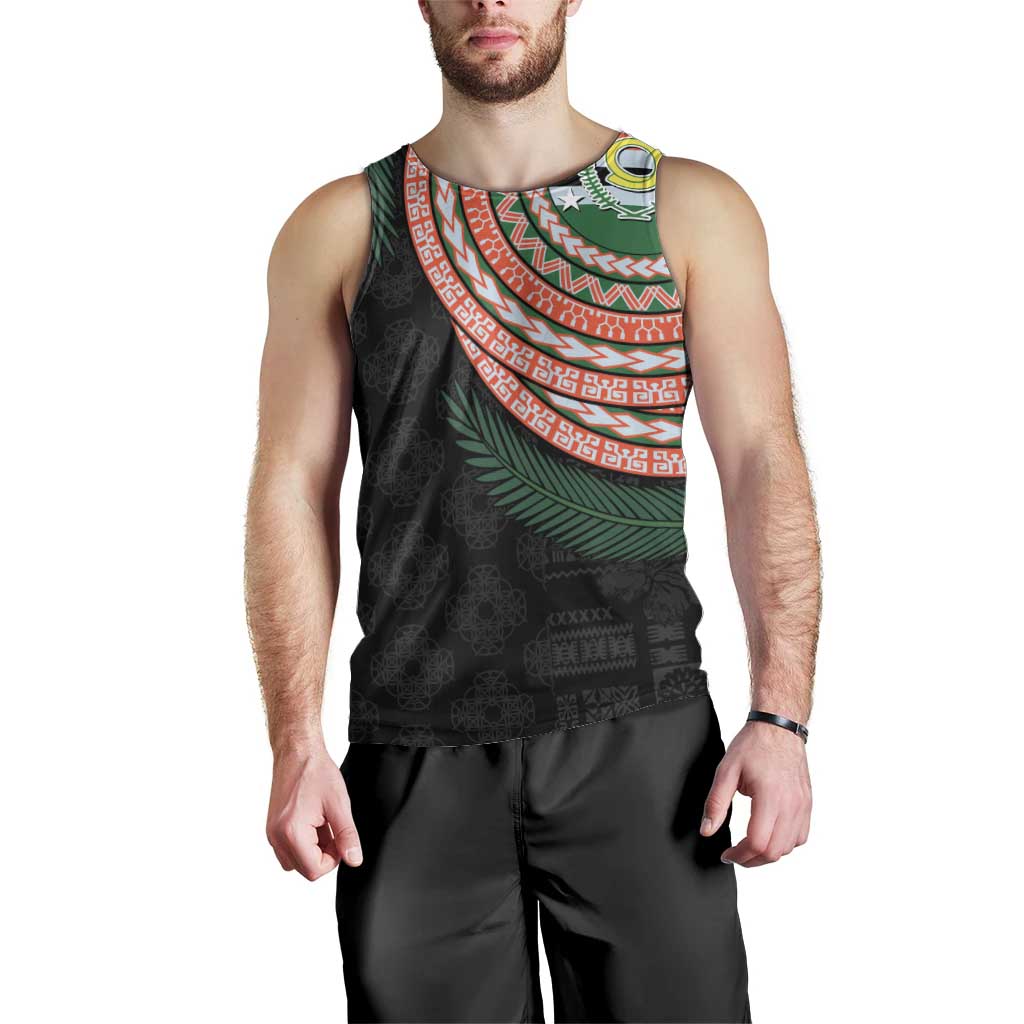 Penama Tribal Tattoo with Namele Leaves Men Tank Top LT03 - Polynesian Pride