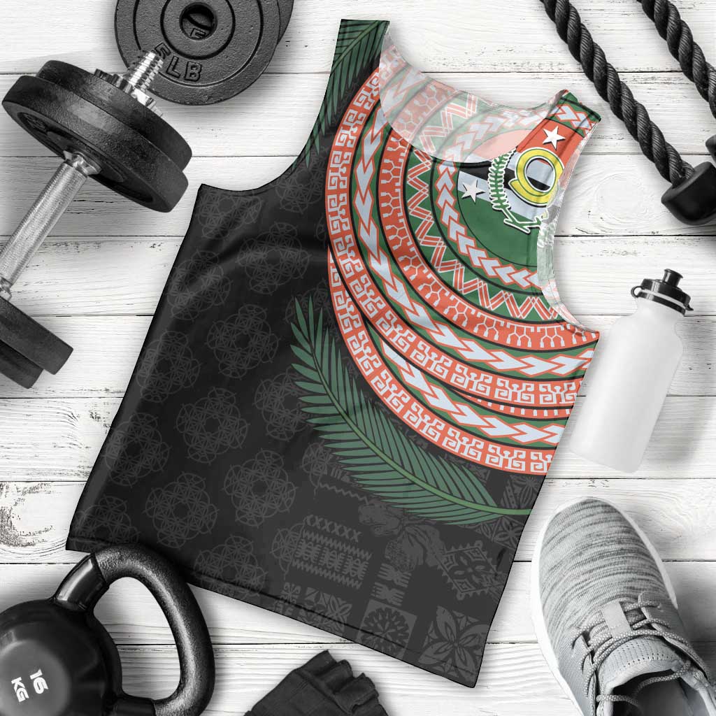 Penama Tribal Tattoo with Namele Leaves Men Tank Top LT03 - Polynesian Pride