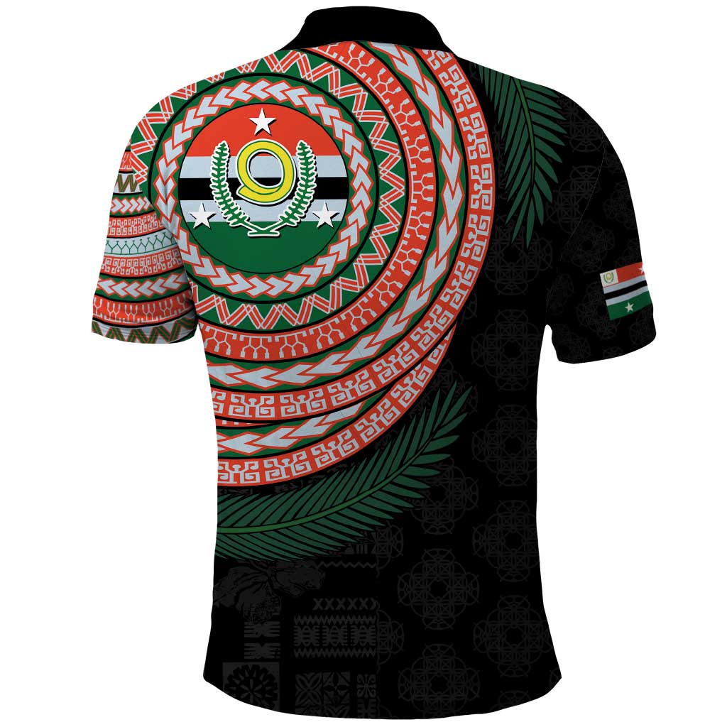Penama Tribal Tattoo with Namele Leaves Polo Shirt LT03 - Polynesian Pride