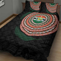 Penama Tribal Tattoo with Namele Leaves Quilt Bed Set LT03 - Polynesian Pride