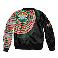 Penama Tribal Tattoo with Namele Leaves Sleeve Zip Bomber Jacket LT03 - Polynesian Pride