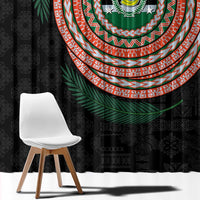 Penama Tribal Tattoo with Namele Leaves Window Curtain LT03 - Polynesian Pride
