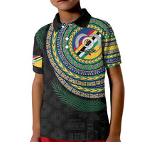 Torba Tribal Tattoo with Namele Leaves Kid Polo Shirt LT03 Kid Black - Polynesian Pride
