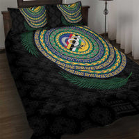 Torba Tribal Tattoo with Namele Leaves Quilt Bed Set LT03 Black - Polynesian Pride