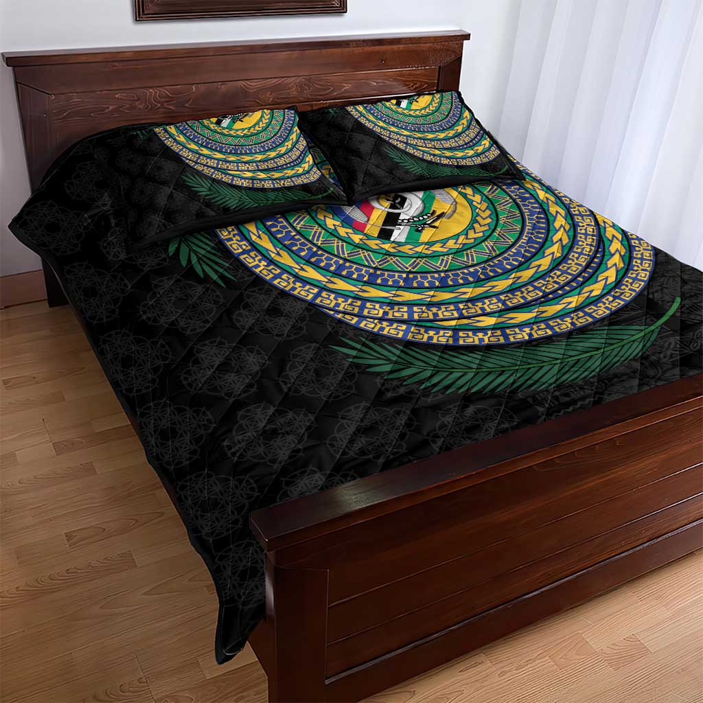 Torba Tribal Tattoo with Namele Leaves Quilt Bed Set LT03 - Polynesian Pride