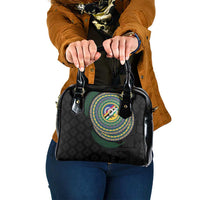 Torba Tribal Tattoo with Namele Leaves Shoulder Handbag LT03 One Size Black - Polynesian Pride