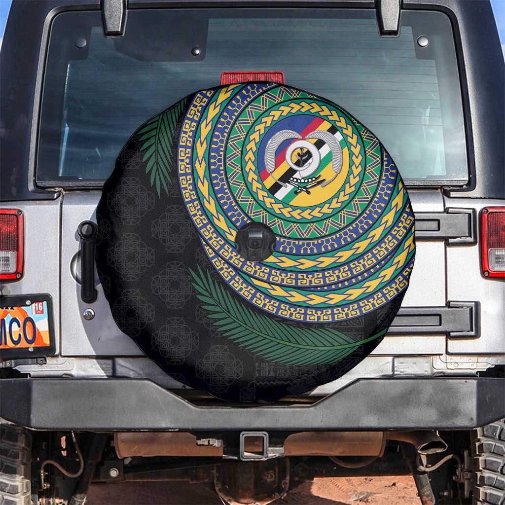 Torba Tribal Tattoo with Namele Leaves Spare Tire Cover LT03 Black - Polynesian Pride