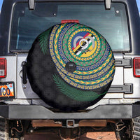 Torba Tribal Tattoo with Namele Leaves Spare Tire Cover LT03 Black - Polynesian Pride