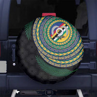 Torba Tribal Tattoo with Namele Leaves Spare Tire Cover LT03 No hole Black - Polynesian Pride