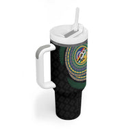 Torba Tribal Tattoo with Namele Leaves Tumbler With Handle LT03 - Polynesian Pride