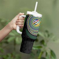Torba Tribal Tattoo with Namele Leaves Tumbler With Handle LT03 - Polynesian Pride