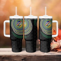 Torba Tribal Tattoo with Namele Leaves Tumbler With Handle LT03 - Polynesian Pride