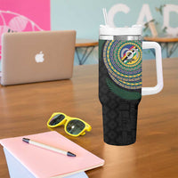Torba Tribal Tattoo with Namele Leaves Tumbler With Handle LT03 - Polynesian Pride