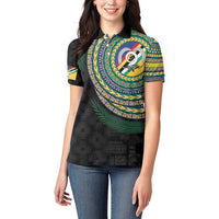 Torba Tribal Tattoo with Namele Leaves Women Polo Shirt LT03 - Polynesian Pride