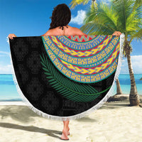 Shefa Tribal Tattoo with Namele Leaves Beach Blanket LT03 - Polynesian Pride