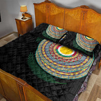 Shefa Tribal Tattoo with Namele Leaves Quilt Bed Set LT03 - Polynesian Pride