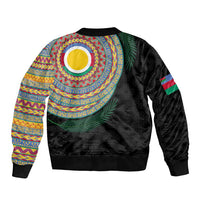 Shefa Tribal Tattoo with Namele Leaves Sleeve Zip Bomber Jacket LT03 - Polynesian Pride