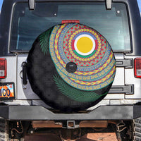 Shefa Tribal Tattoo with Namele Leaves Spare Tire Cover LT03 Black - Polynesian Pride