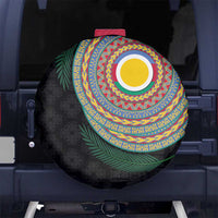 Shefa Tribal Tattoo with Namele Leaves Spare Tire Cover LT03 No hole Black - Polynesian Pride