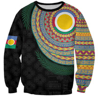 Shefa Tribal Tattoo with Namele Leaves Sweatshirt LT03 Unisex Black - Polynesian Pride