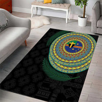 Tafea Tribal Tattoo with Namele Leaves Area Rug LT03 - Polynesian Pride