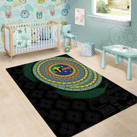 Tafea Tribal Tattoo with Namele Leaves Area Rug LT03 - Polynesian Pride