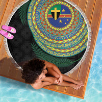 Tafea Tribal Tattoo with Namele Leaves Beach Blanket LT03 - Polynesian Pride