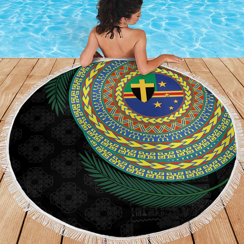Tafea Tribal Tattoo with Namele Leaves Beach Blanket LT03 - Polynesian Pride