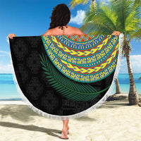 Tafea Tribal Tattoo with Namele Leaves Beach Blanket LT03 - Polynesian Pride