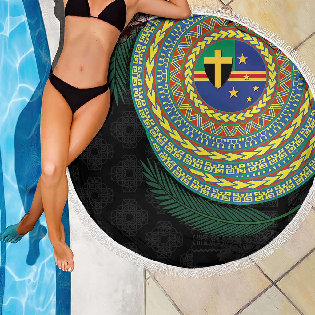 Tafea Tribal Tattoo with Namele Leaves Beach Blanket LT03 - Polynesian Pride