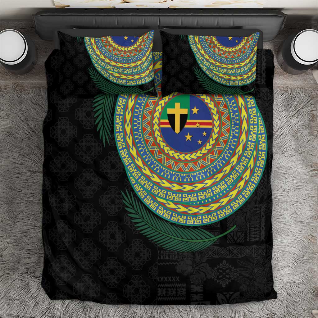 Tafea Tribal Tattoo with Namele Leaves Bedding Set LT03 Black - Polynesian Pride