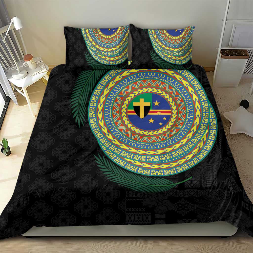 Tafea Tribal Tattoo with Namele Leaves Bedding Set LT03 - Polynesian Pride