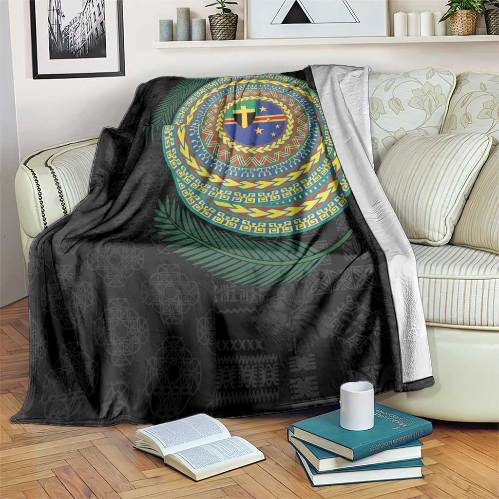 Tafea Tribal Tattoo with Namele Leaves Blanket LT03 Black - Polynesian Pride