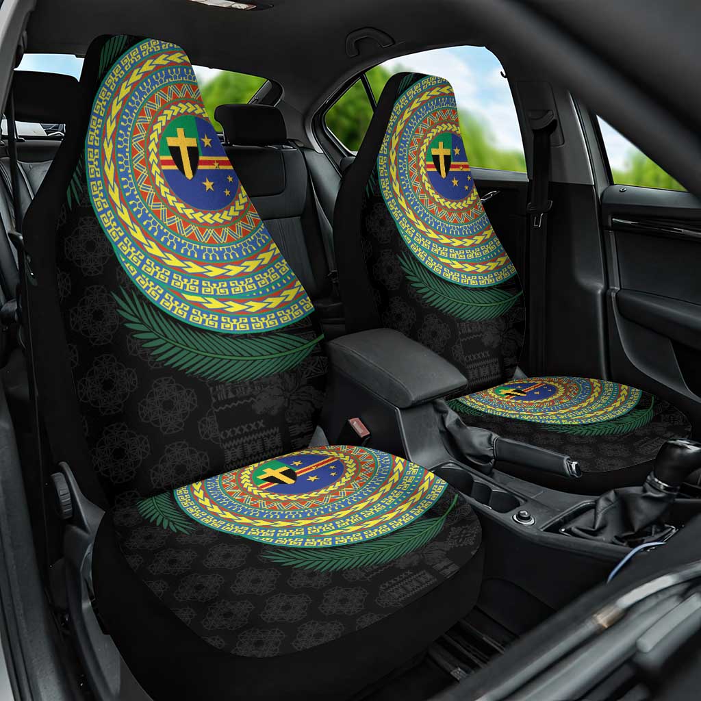 Tafea Tribal Tattoo with Namele Leaves Car Seat Cover LT03 One Size Black - Polynesian Pride
