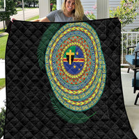Tafea Tribal Tattoo with Namele Leaves Quilt LT03 Black - Polynesian Pride