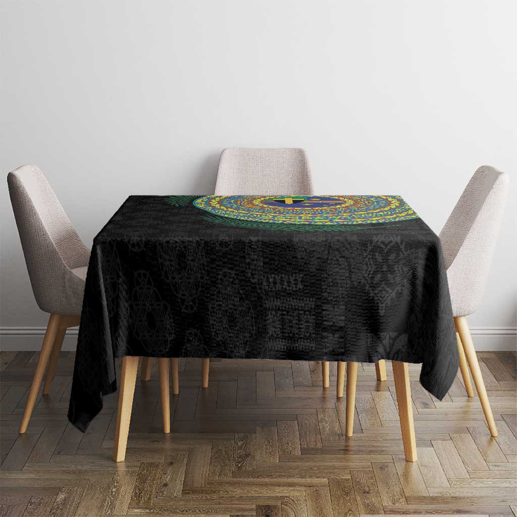 Tafea Tribal Tattoo with Namele Leaves Tablecloth LT03 - Polynesian Pride