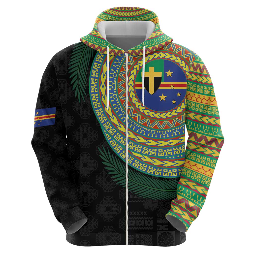 Tafea Tribal Tattoo with Namele Leaves Zip Hoodie LT03 - Polynesian Pride
