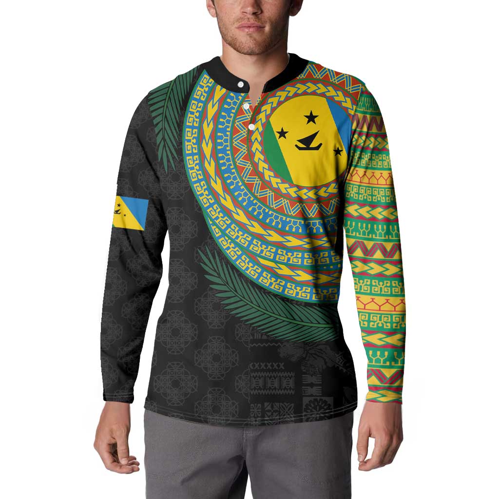 Malampa Tribal Tattoo with Namele Leaves Button Sweatshirt LT03 - Polynesian Pride