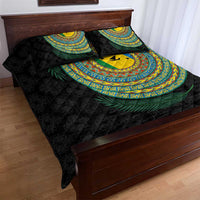 Malampa Tribal Tattoo with Namele Leaves Quilt Bed Set LT03 - Polynesian Pride