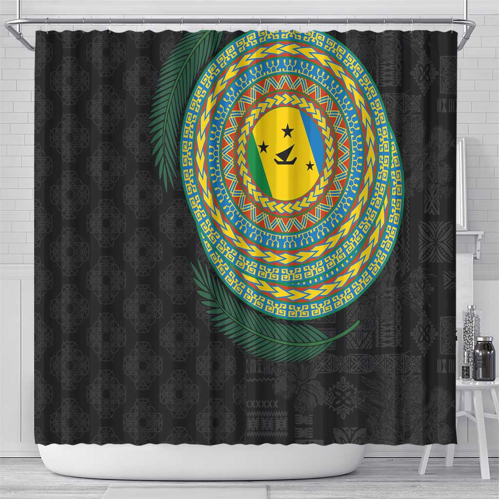 Malampa Tribal Tattoo with Namele Leaves Shower Curtain LT03 - Polynesian Pride