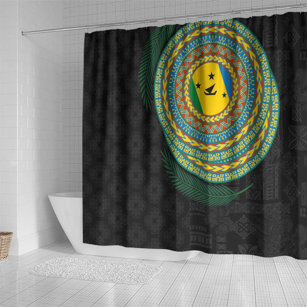Malampa Tribal Tattoo with Namele Leaves Shower Curtain LT03 - Polynesian Pride