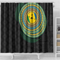 Malampa Tribal Tattoo with Namele Leaves Shower Curtain LT03 - Polynesian Pride