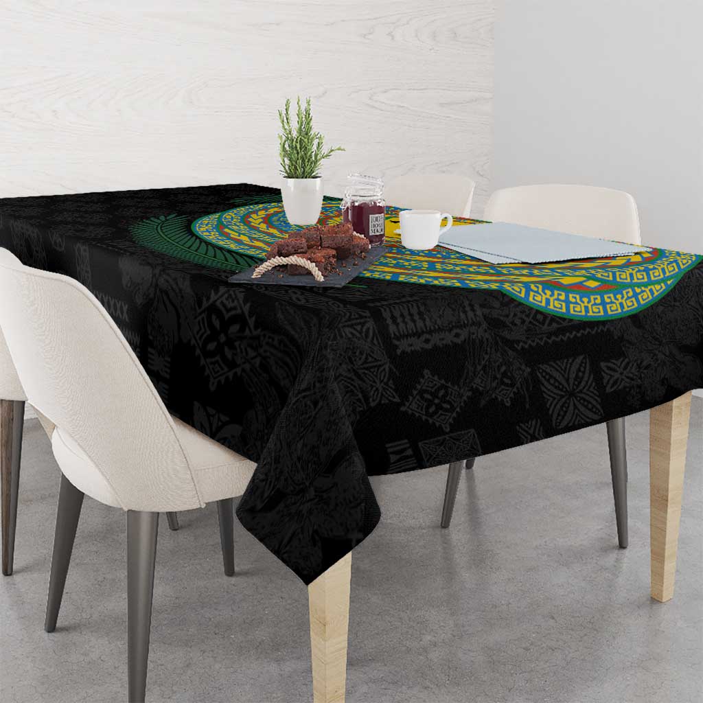 Malampa Tribal Tattoo with Namele Leaves Tablecloth LT03 - Polynesian Pride