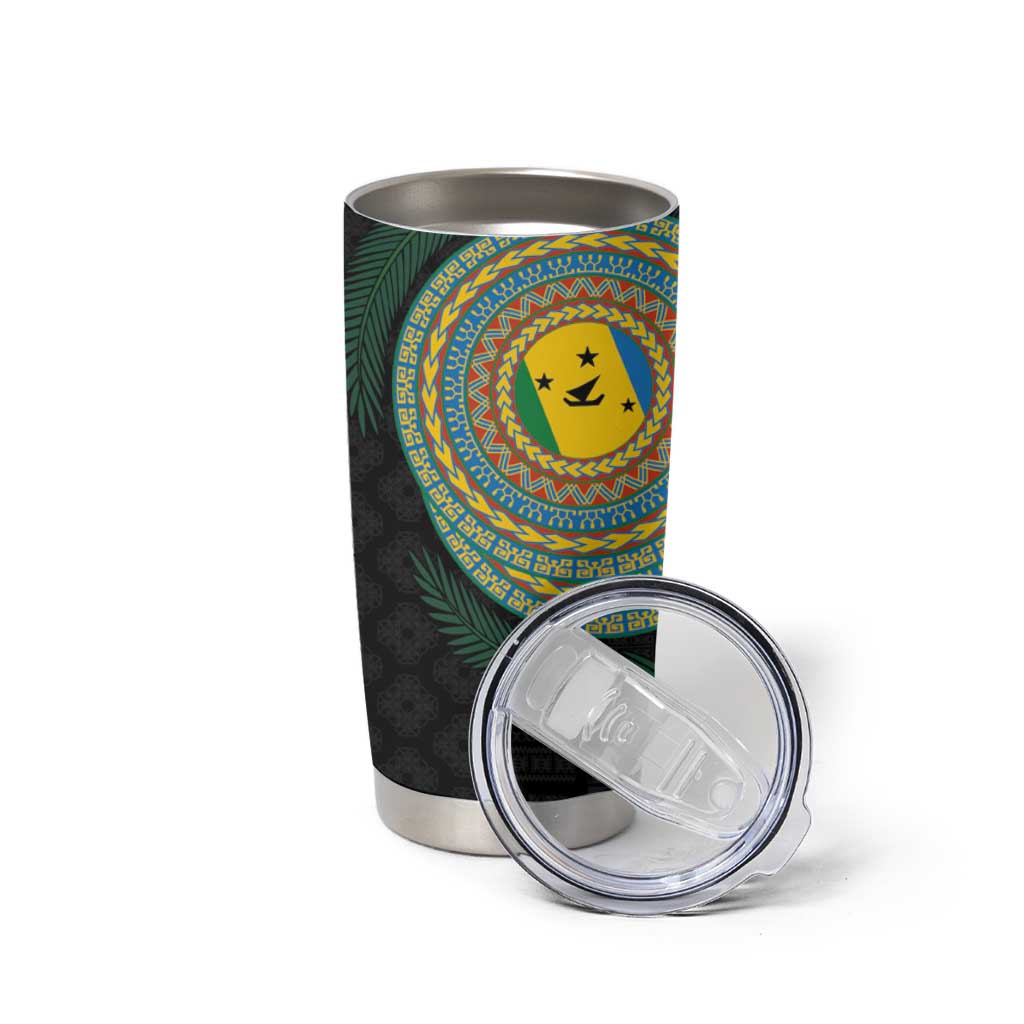 Malampa Tribal Tattoo with Namele Leaves Tumbler Cup LT03 - Polynesian Pride