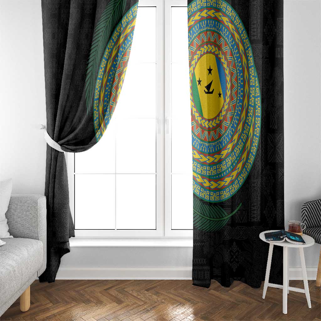 Malampa Tribal Tattoo with Namele Leaves Window Curtain LT03 - Polynesian Pride