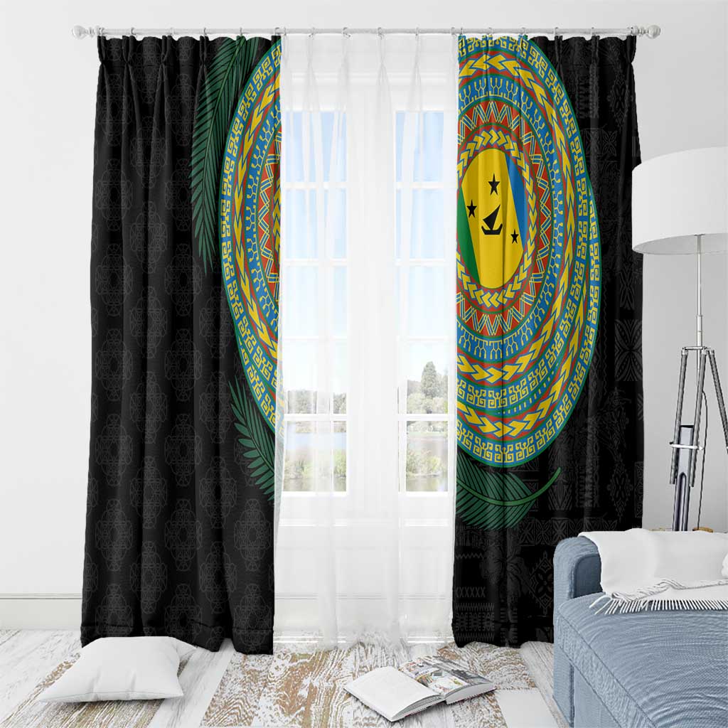 Malampa Tribal Tattoo with Namele Leaves Window Curtain LT03 - Polynesian Pride