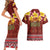 Aloha Plumeria Flowers Couples Matching Short Sleeve Bodycon Dress and Hawaiian Shirt With Hawaiian Style Tapa Tribal